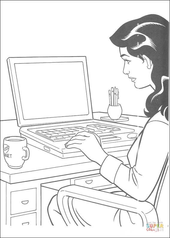 Lois lane is working coloring page free printable coloring pages