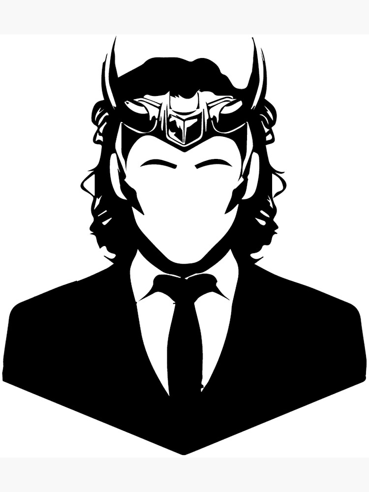 Loki vector art black and white magnet for sale by bizzah