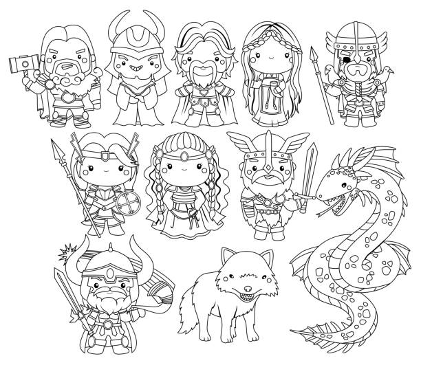 Loki thor stock illustrations royalty