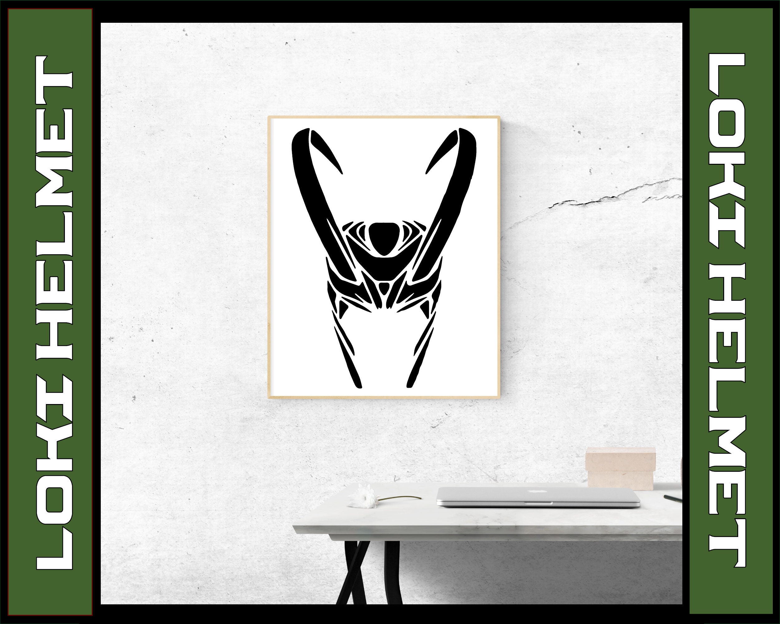 Loki helmet marvels avengers mask silhouette vinyl diecut