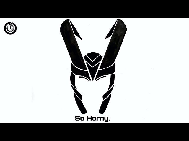 Loki logo drawing tutorial for beginners how to draw mcu loki helmet easy step by step