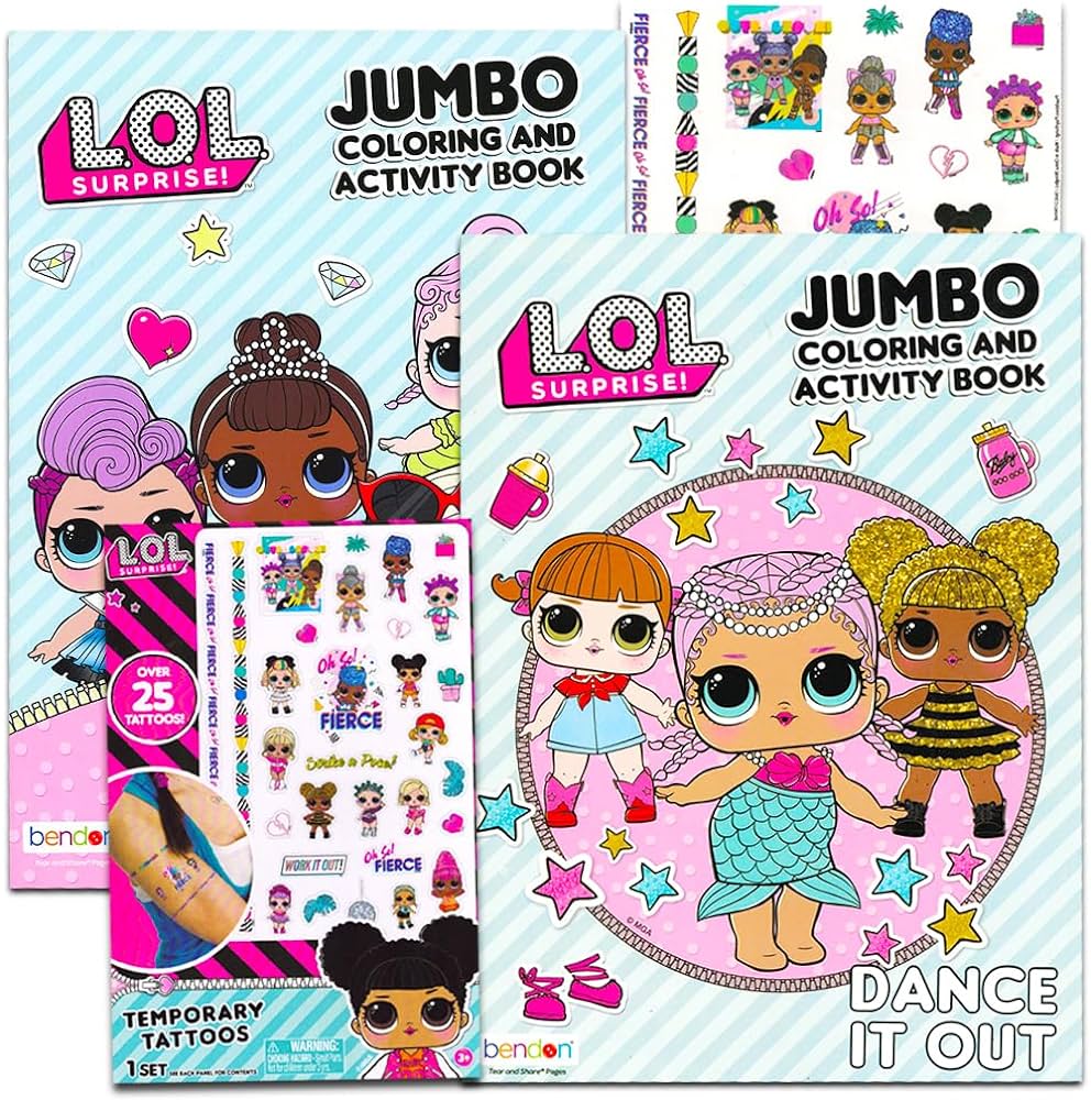 Lol dolls coloring books party set