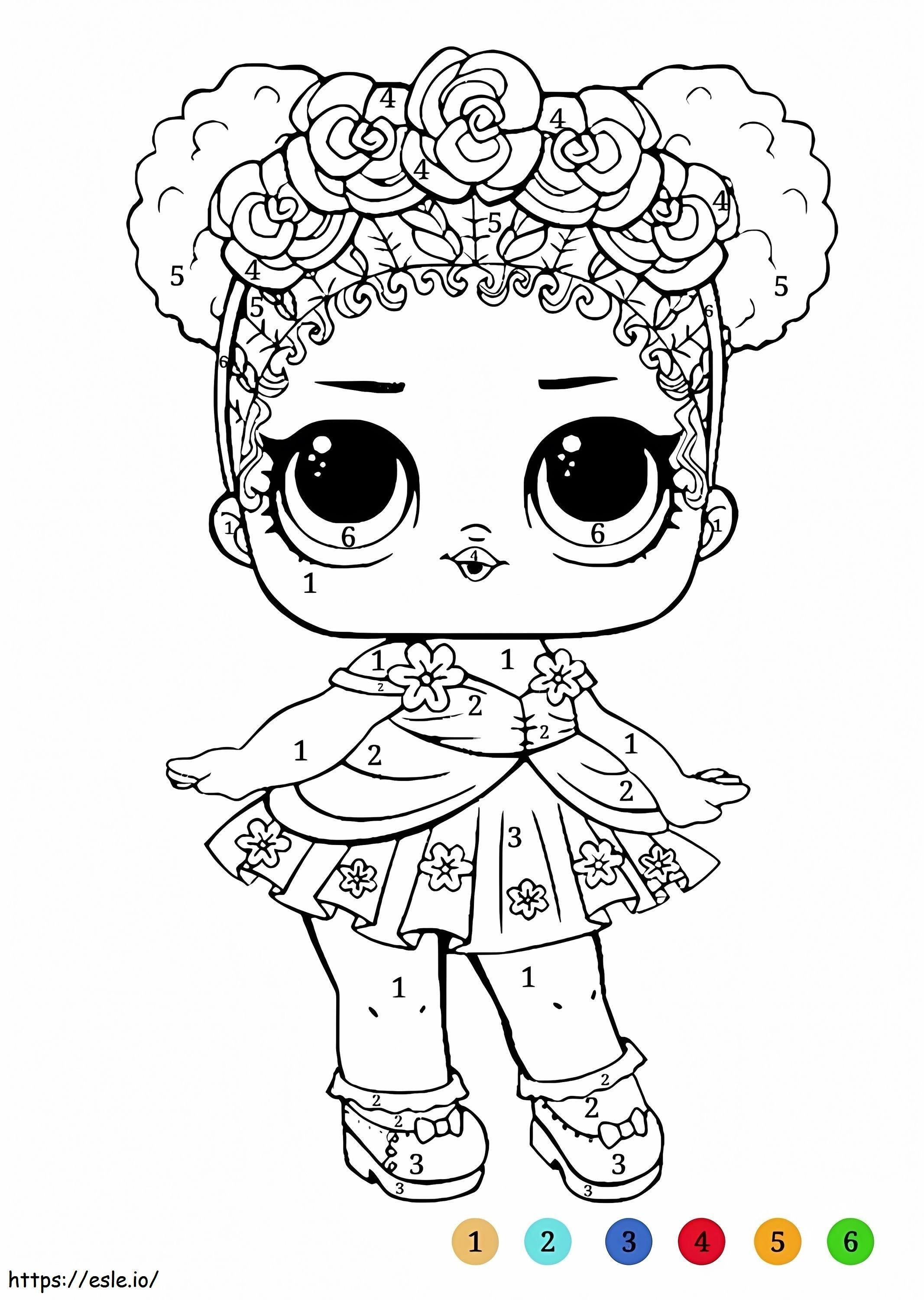 Lol doll color by number worksheet coloring page