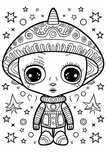 Page halloween coloring book girls pictures