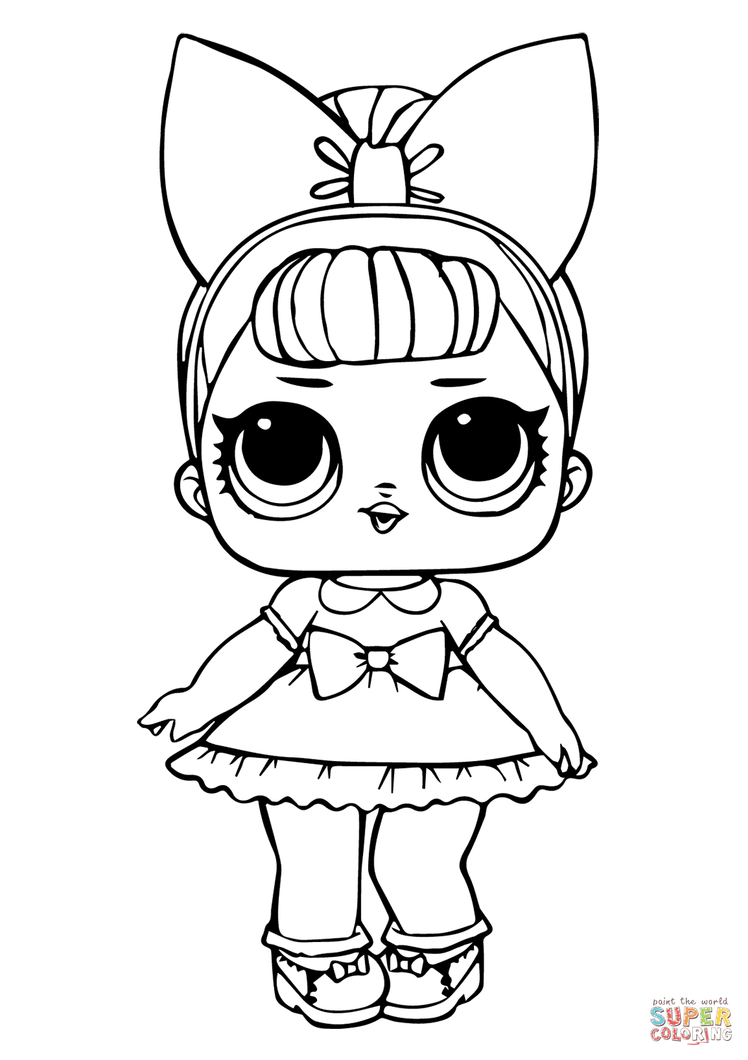 Fancy glitter lol surprise doll coloring page free printable coloring pages