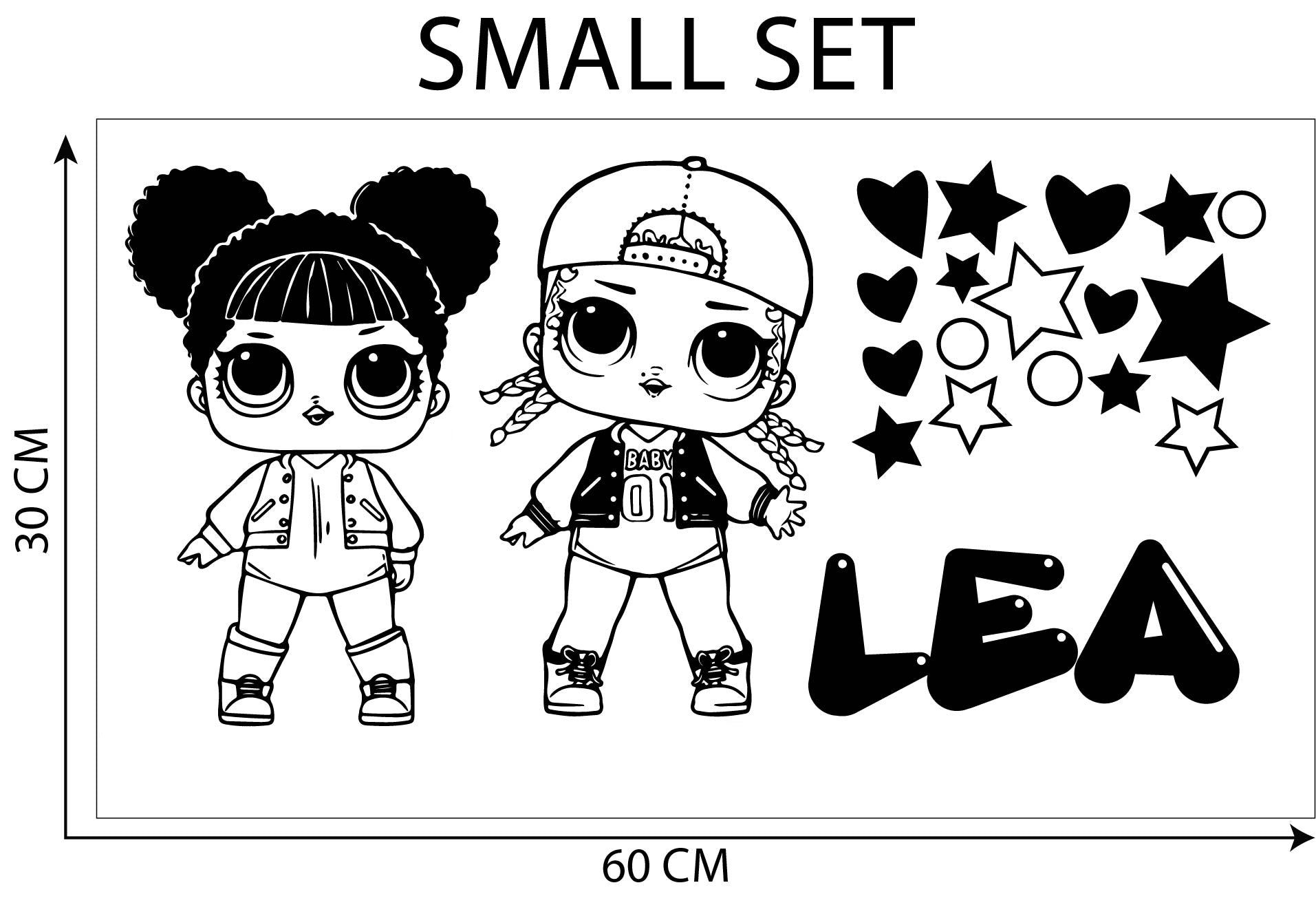 Lol surprise dolls personalized wall sticker decal stencil silhouette