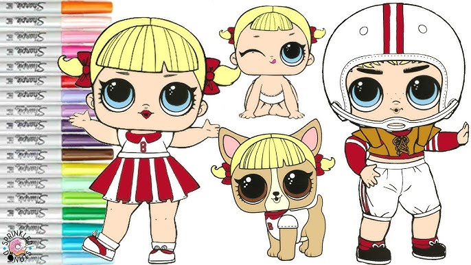 Lol surprise dolls coloring book page pilation opposites club fresh fancy dawn dusk and more