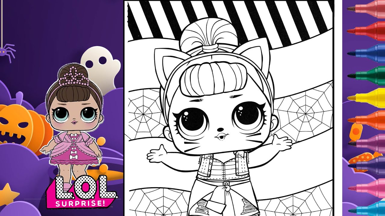 Halloween coloring page lol dolls halloween coloring page lol surprise dolls coloring page markers
