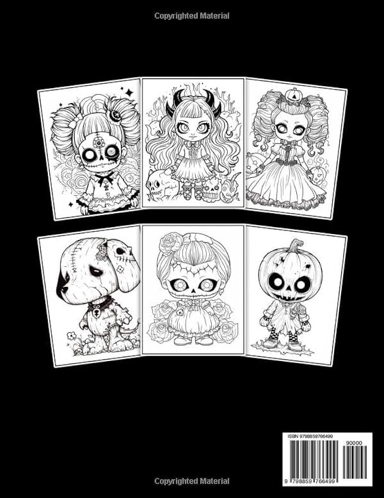 Kawaii horrors coloring book anime cartoon style art for adults and teens mindfulness and relaxation happy happy books
