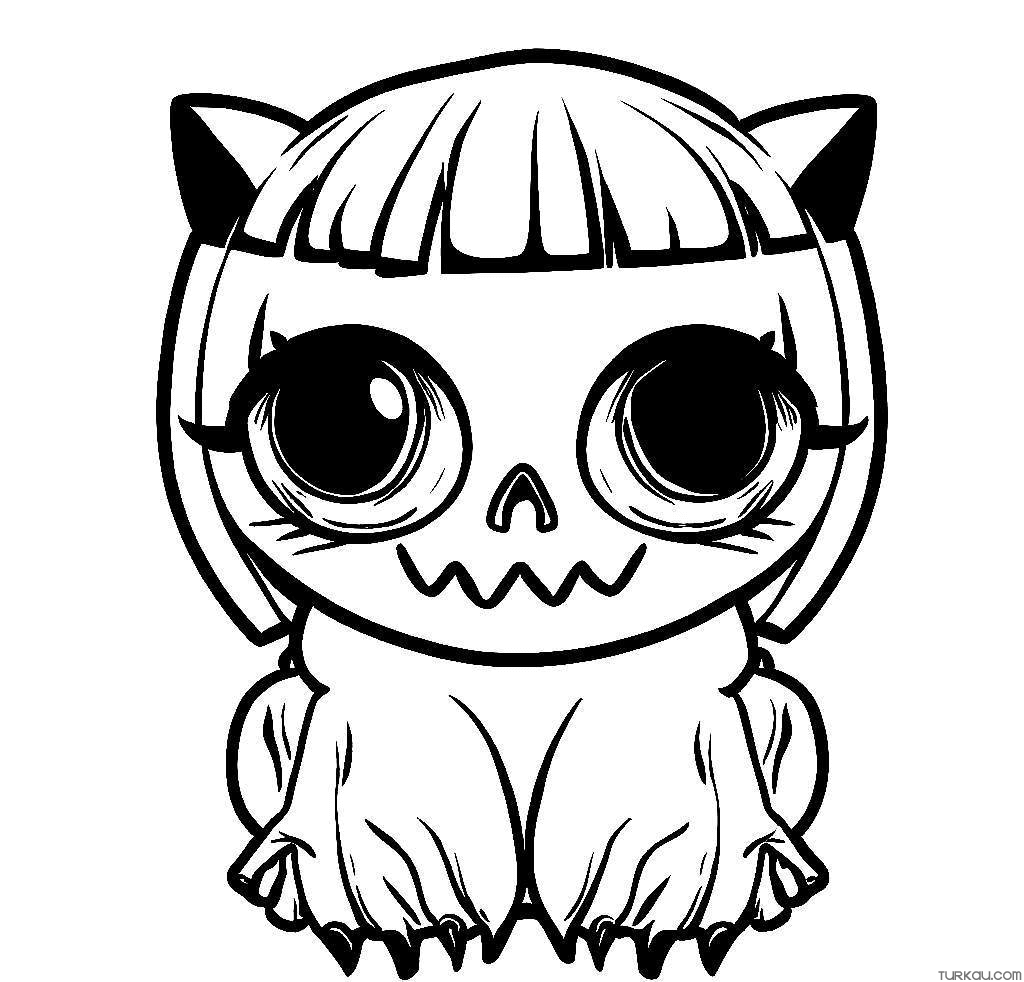 Cute lol scary coloring page