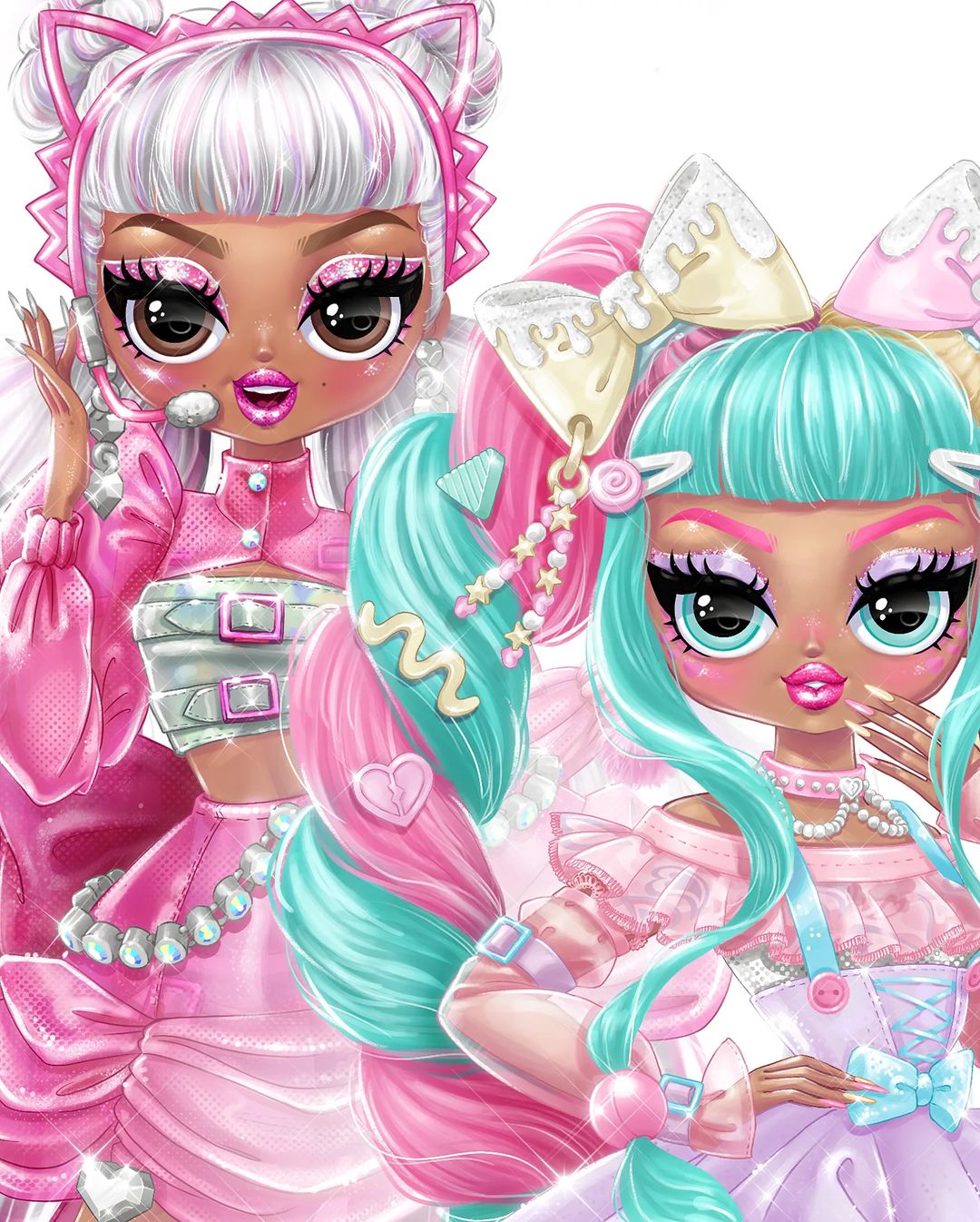 Lol omg fierce series dolls kitty k and candylicious