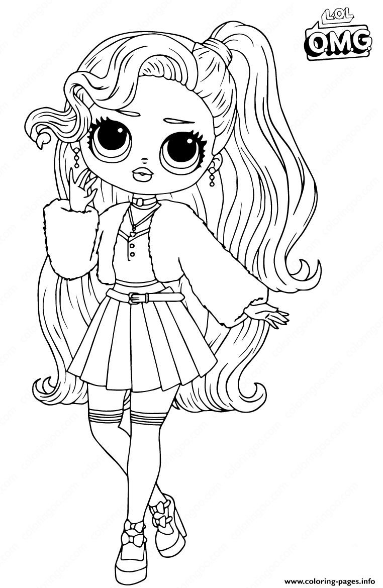 Lol surprise omg pink baby coloring page printable