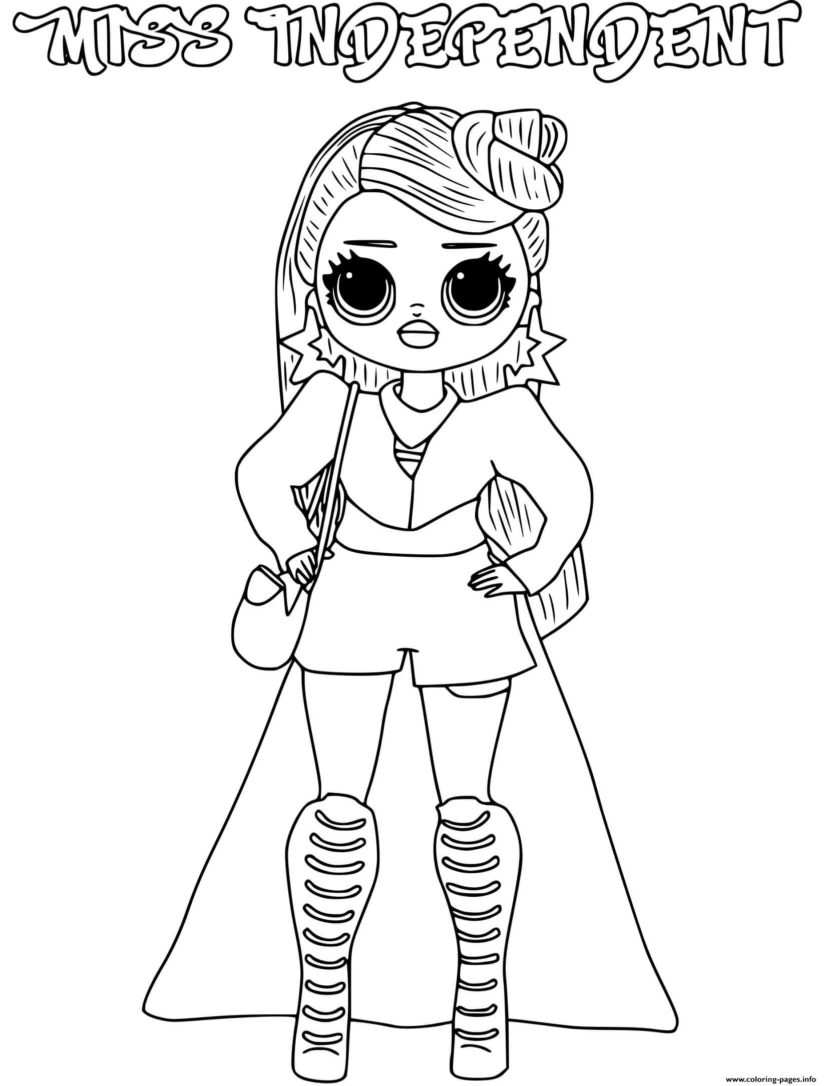 Miss independent lol omg coloring page printable