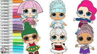 Lol surprise dolls winter disco coloring book copilation tinsel sleigh baby snow leopard iss snow