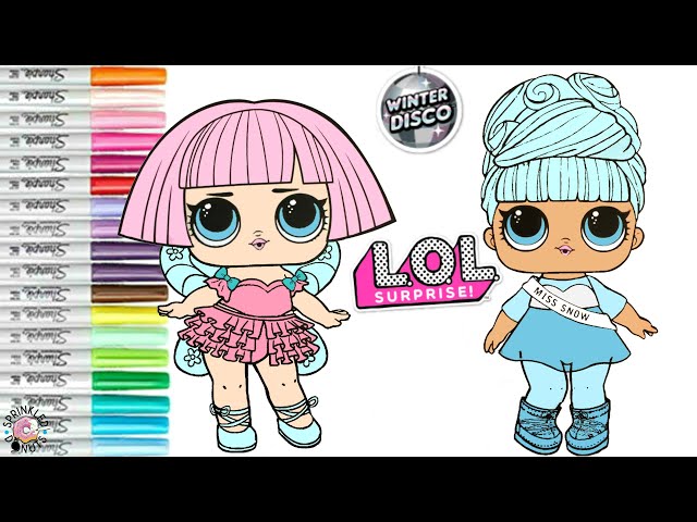 Lol surprise dolls coloring book page winter disco miss snow and on pointe