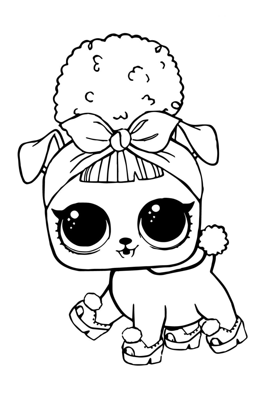 Puppy bee lol pets coloring page