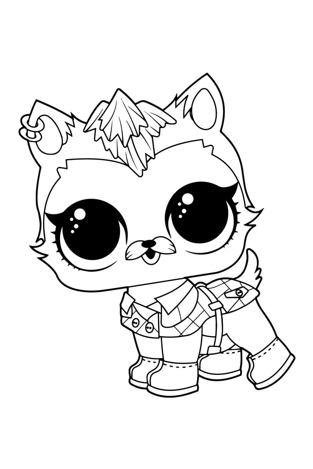 Puppy ice lol pets coloring page