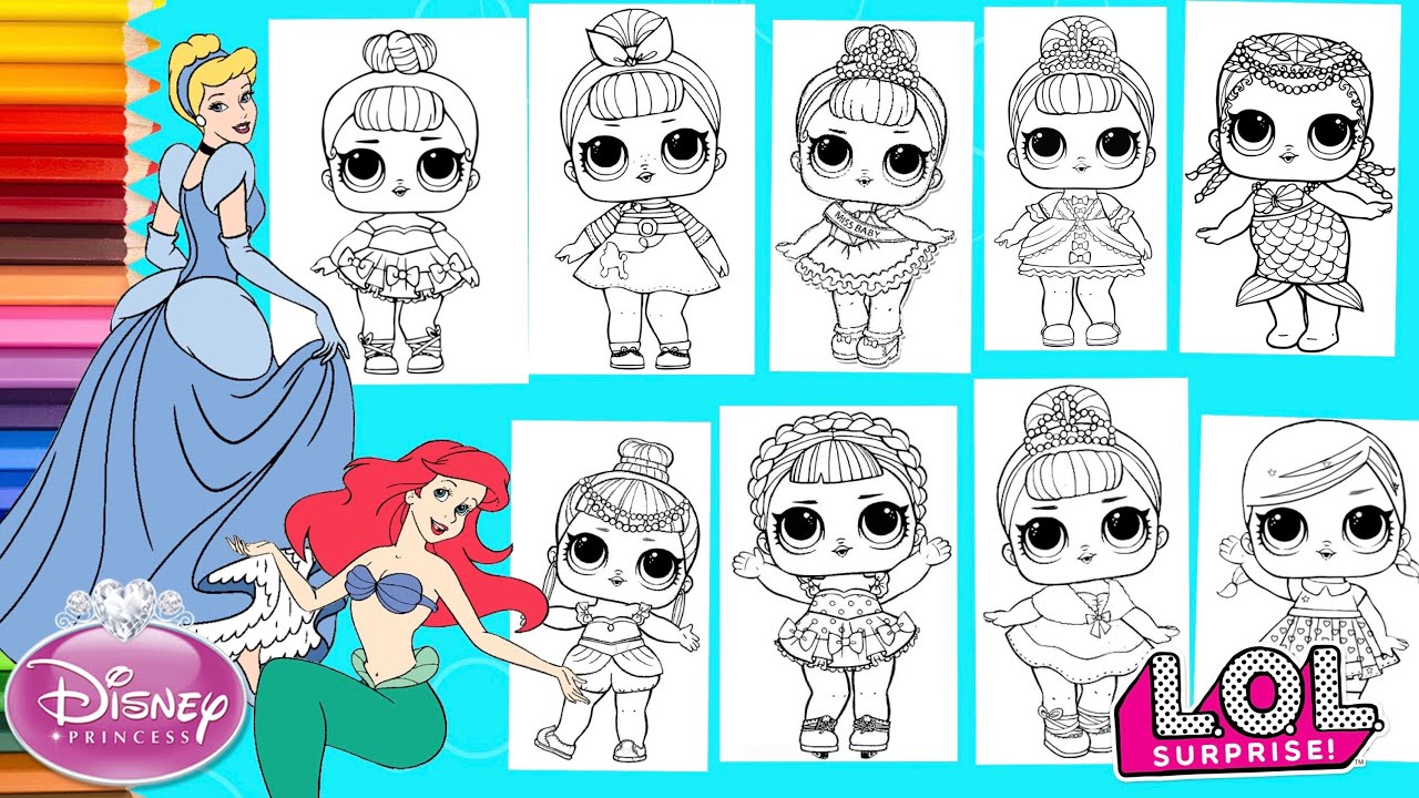Lol surprise dolls repainted as disney princesses