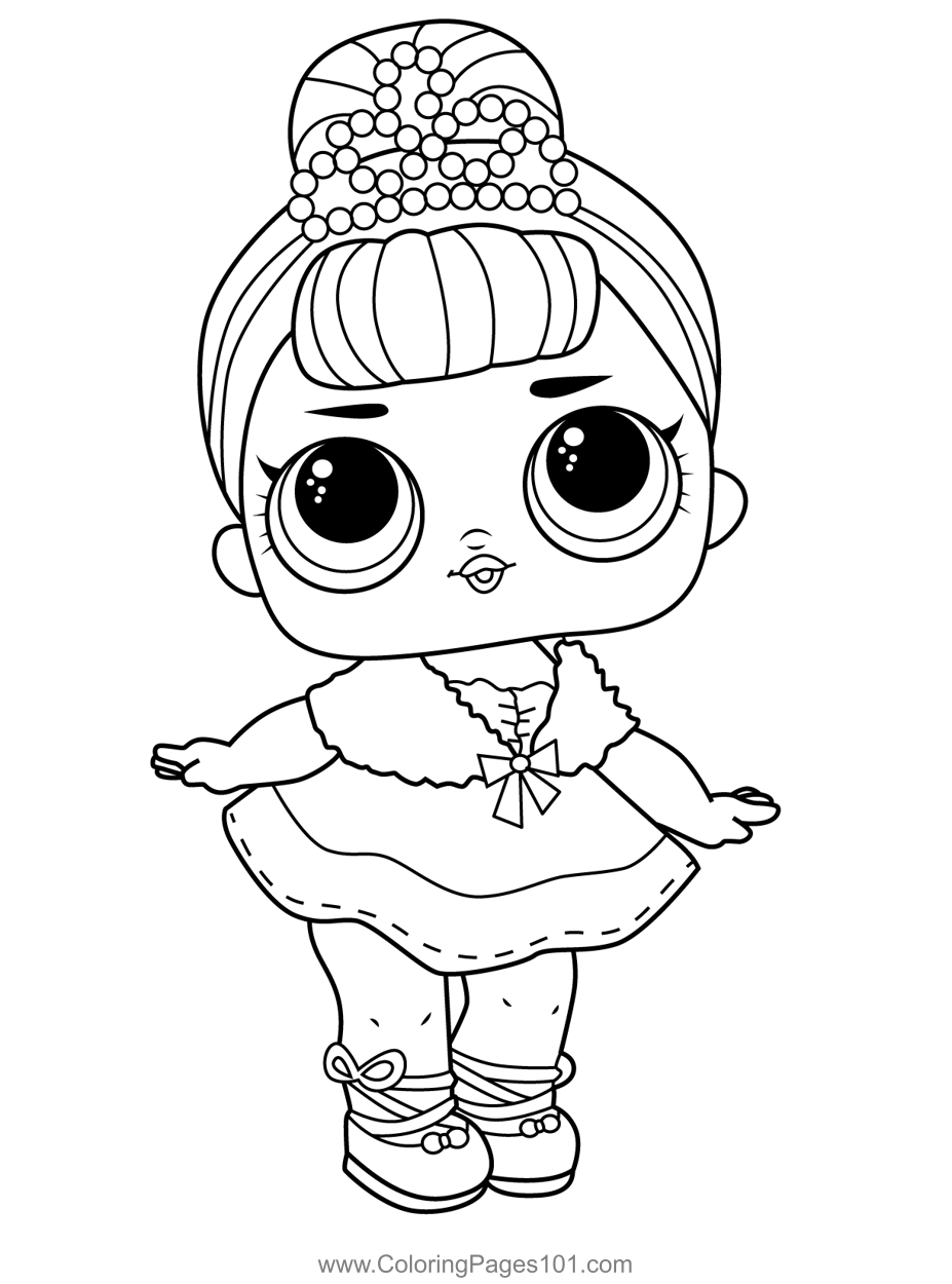 Crystal queen lol surprise coloring page for kids
