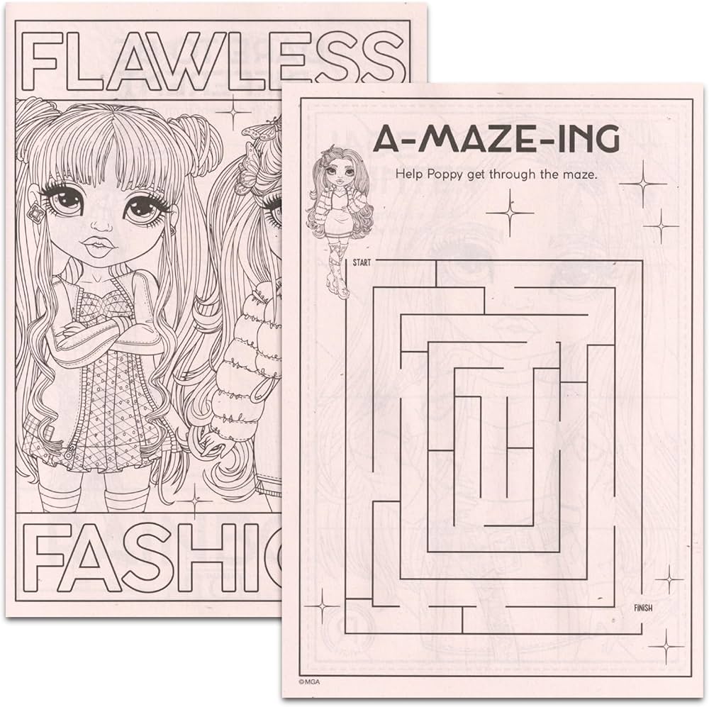Lol omg and rainbow high coloring book set