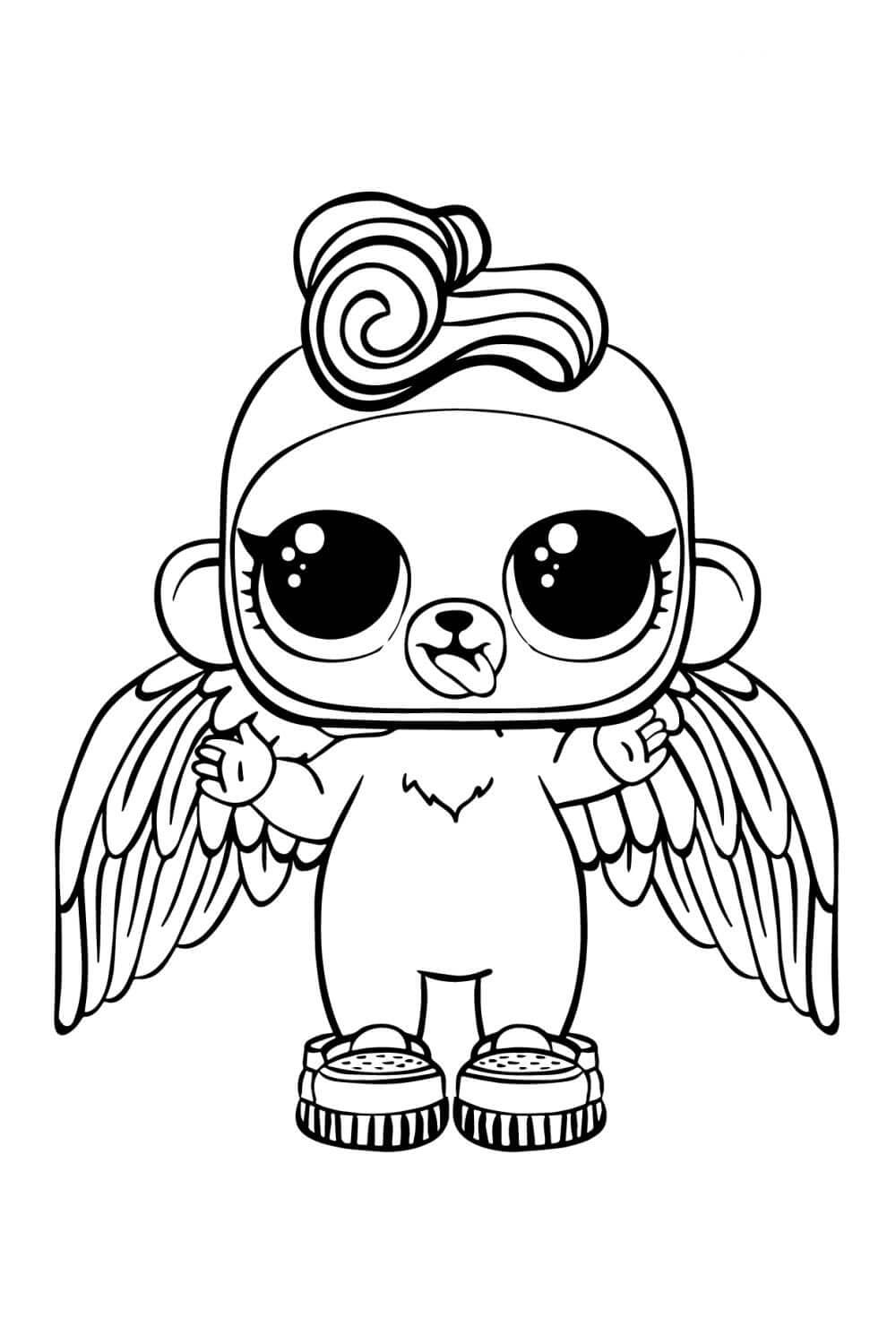 Bhaddie monkey lol surprise coloring page