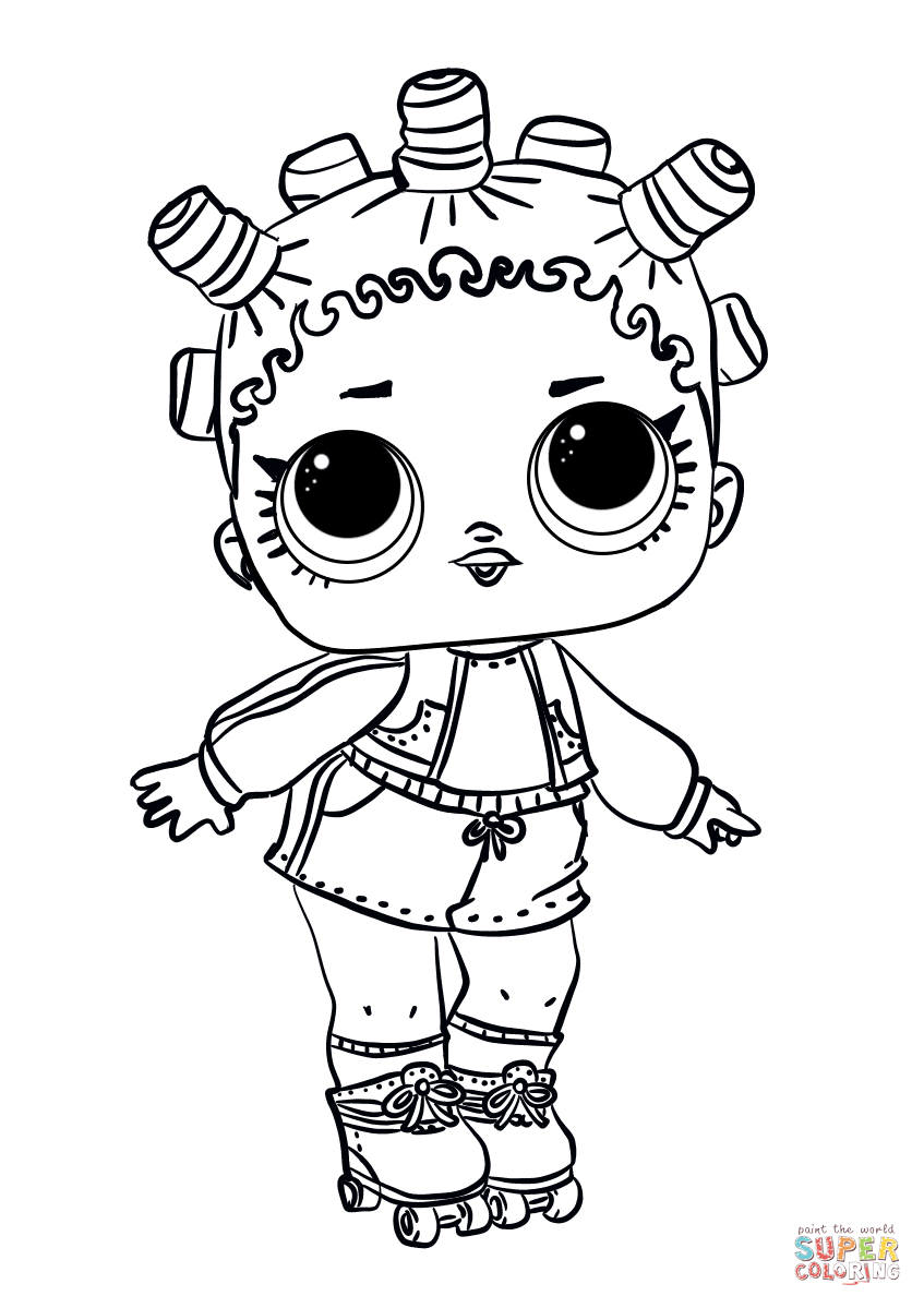 Lol surprise doll roller sker coloring page free printable coloring pages