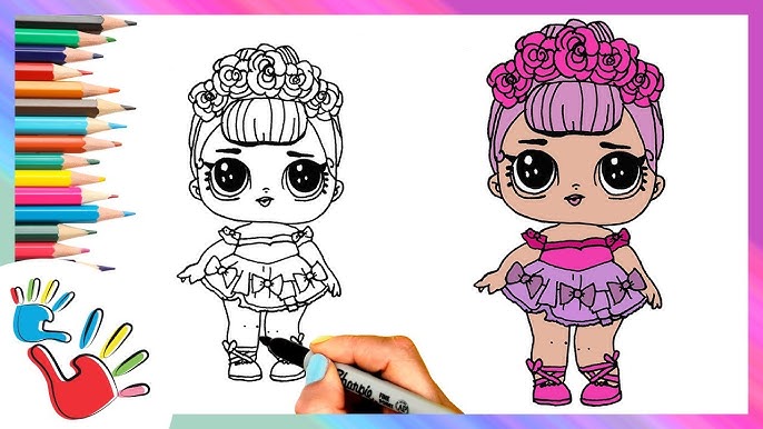 How to draw line dancer fro lol surprise easy step