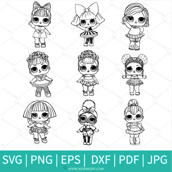 Lol surprise dolls outline svg bundle