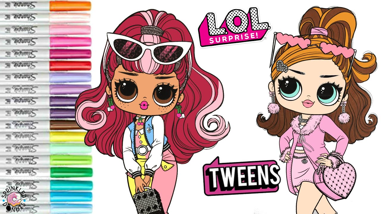 Lol surprise tweens coloring book page cherry bb and fancy gurl