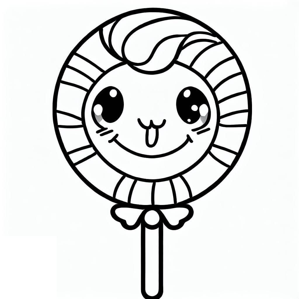 Very cute lollipop coloring page