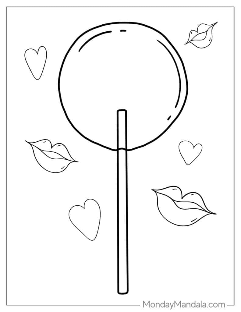 Lollipop coloring pages free pdf printables