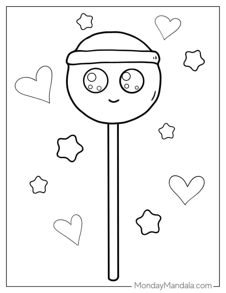 Lollipop coloring pages free pdf printables
