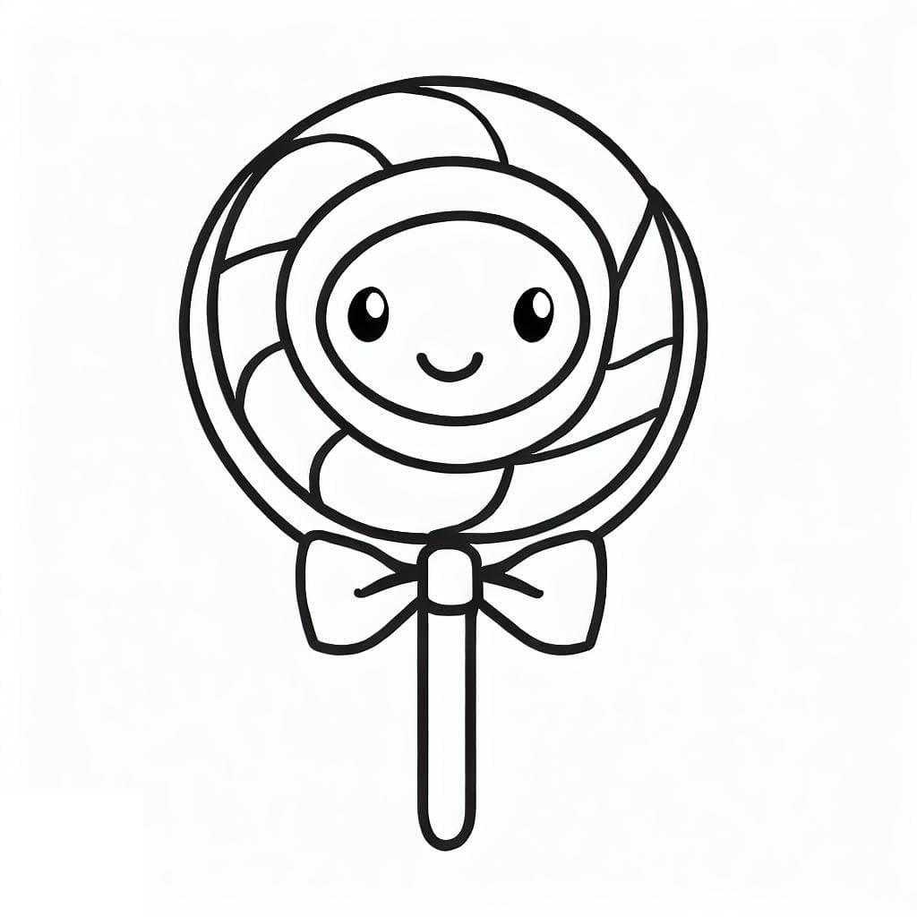 Cute lollipop coloring page