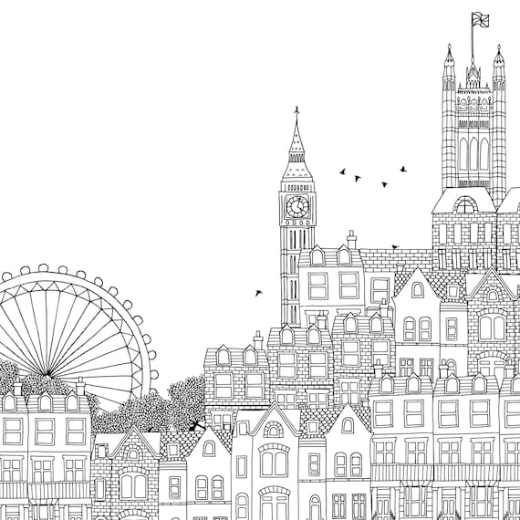 London coloring book wallpaper giant coloring book london