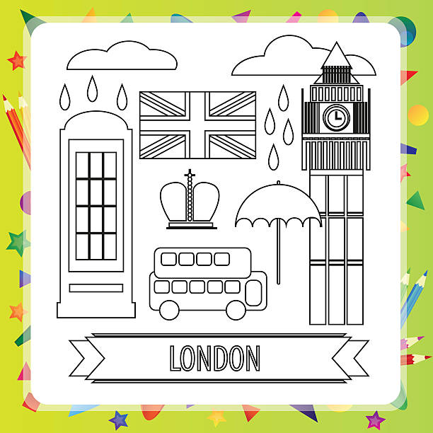 Coloring book london stock illustration