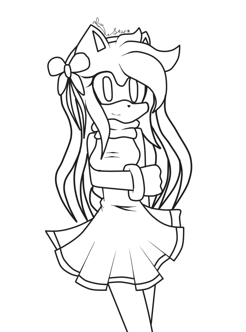 Amy rose lineart by xstar
