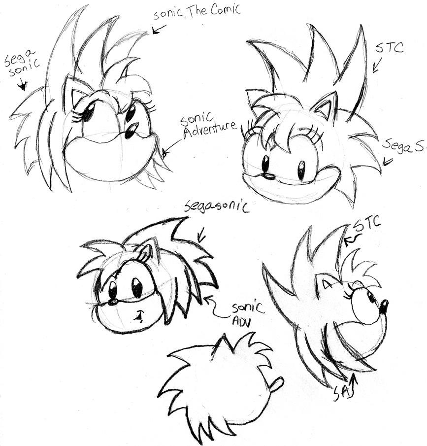 Amy rose hair styles by spongefox on