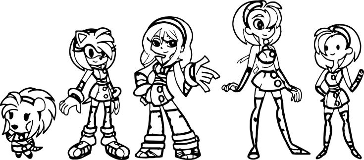 Amy rose and friends coloring pages
