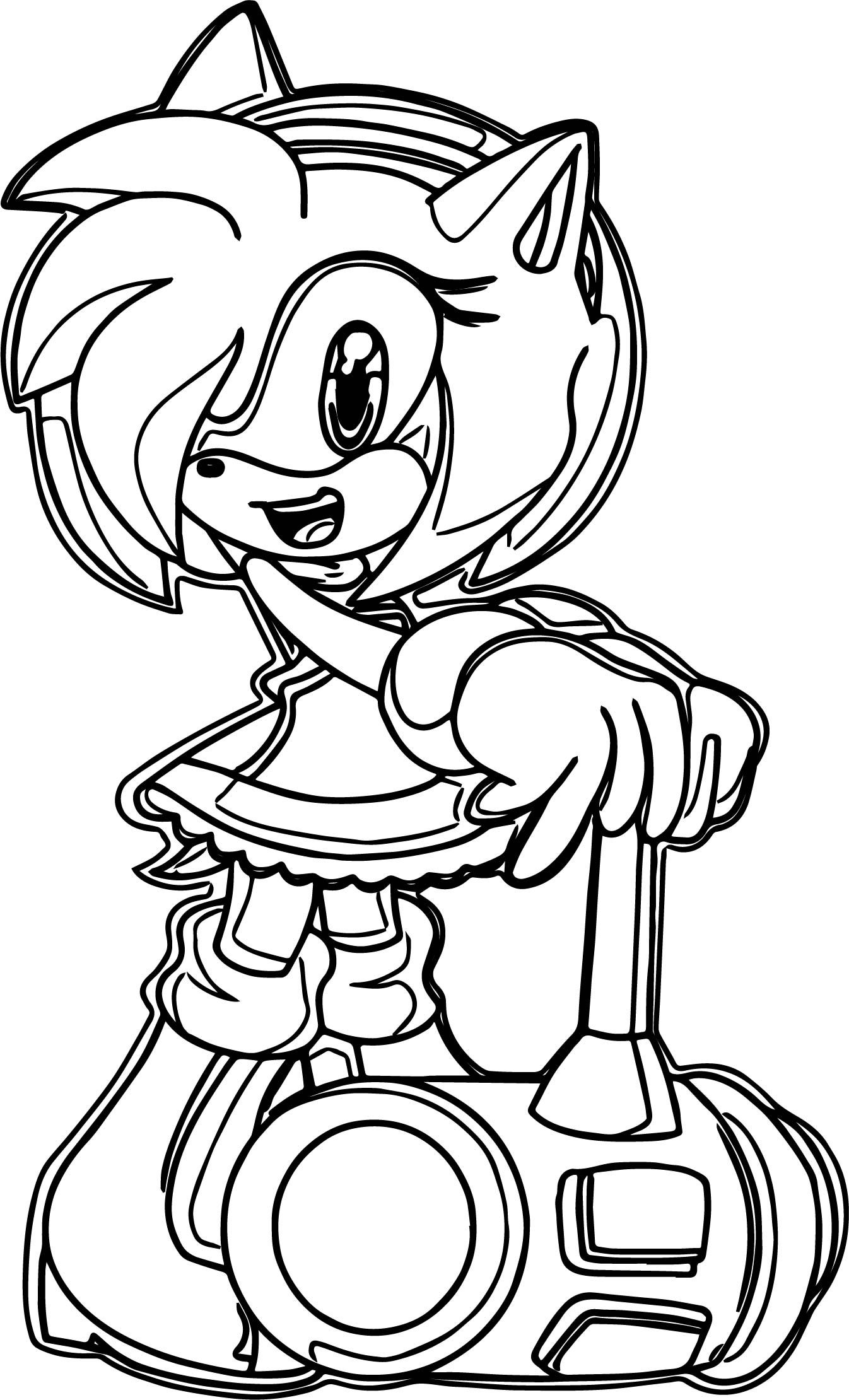 Awesome amy rose new hair style coloring page boyama sayfalarä