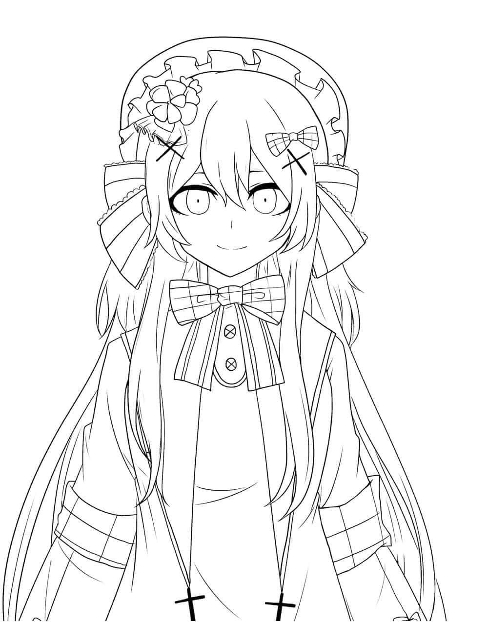 Download a girl with long hair and a bow in her hair