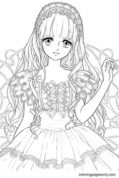 Long hair anime girl coloring pages ideas coloring pages for girls coloring pages anime girl