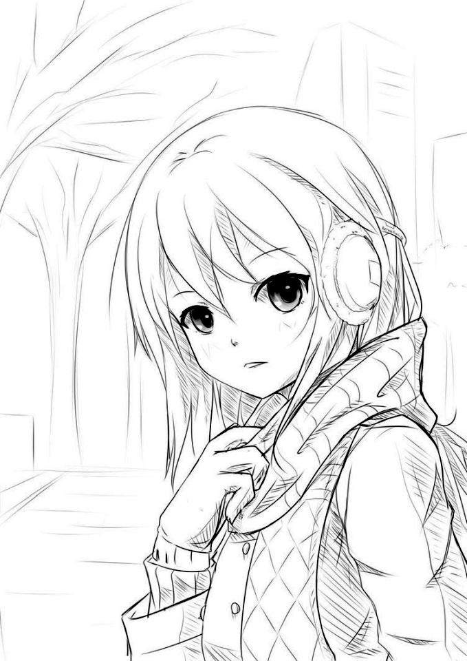 Get this long hair anime girl coloring pages lh
