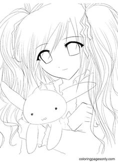 Long hair anime girl coloring pages ideas coloring pages for girls coloring pages anime girl