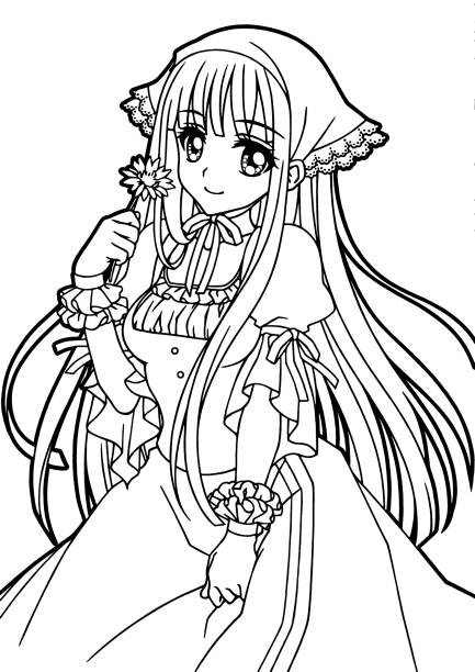 Coloring book for girls illustration stock illustration