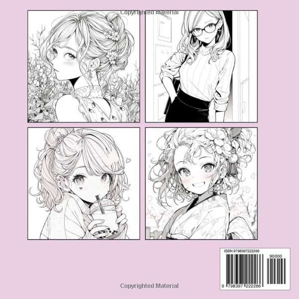 Dreamy anime girls coloring book a whimsical coloring book filled with enchanting and imaginative anime girls for relaxation and creativity dreamy anime whimsies herzau natalie books