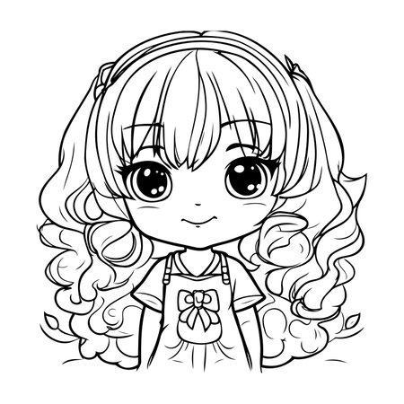 Anime coloring page cliparts stock vector and royalty free anime coloring page illustrations