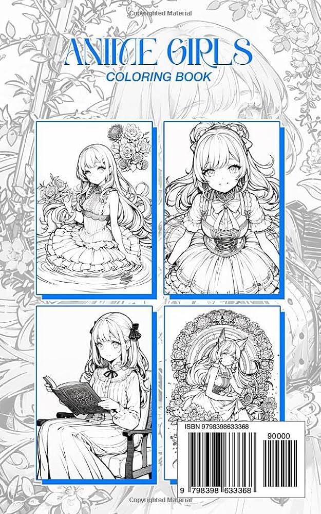 Anime girls coloring book fox girls flowers long hair for kids and teens boys and girls anime coloring book simple and intuitive relaxing habibi younesse books