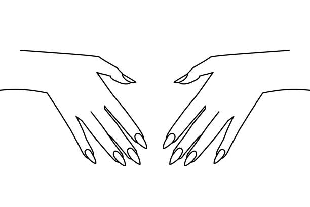 Hand with long nails stock illustrations royalty