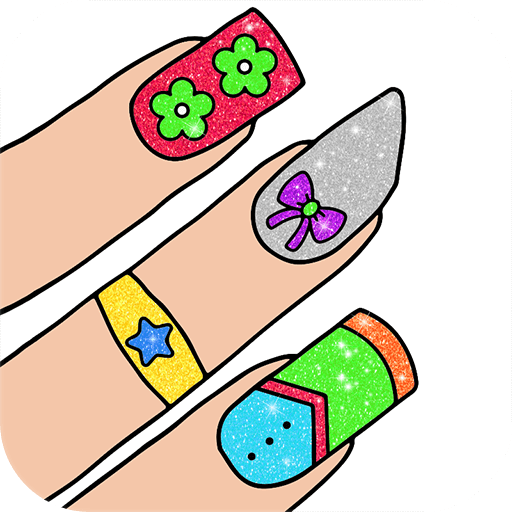 Glitter nail coloring book