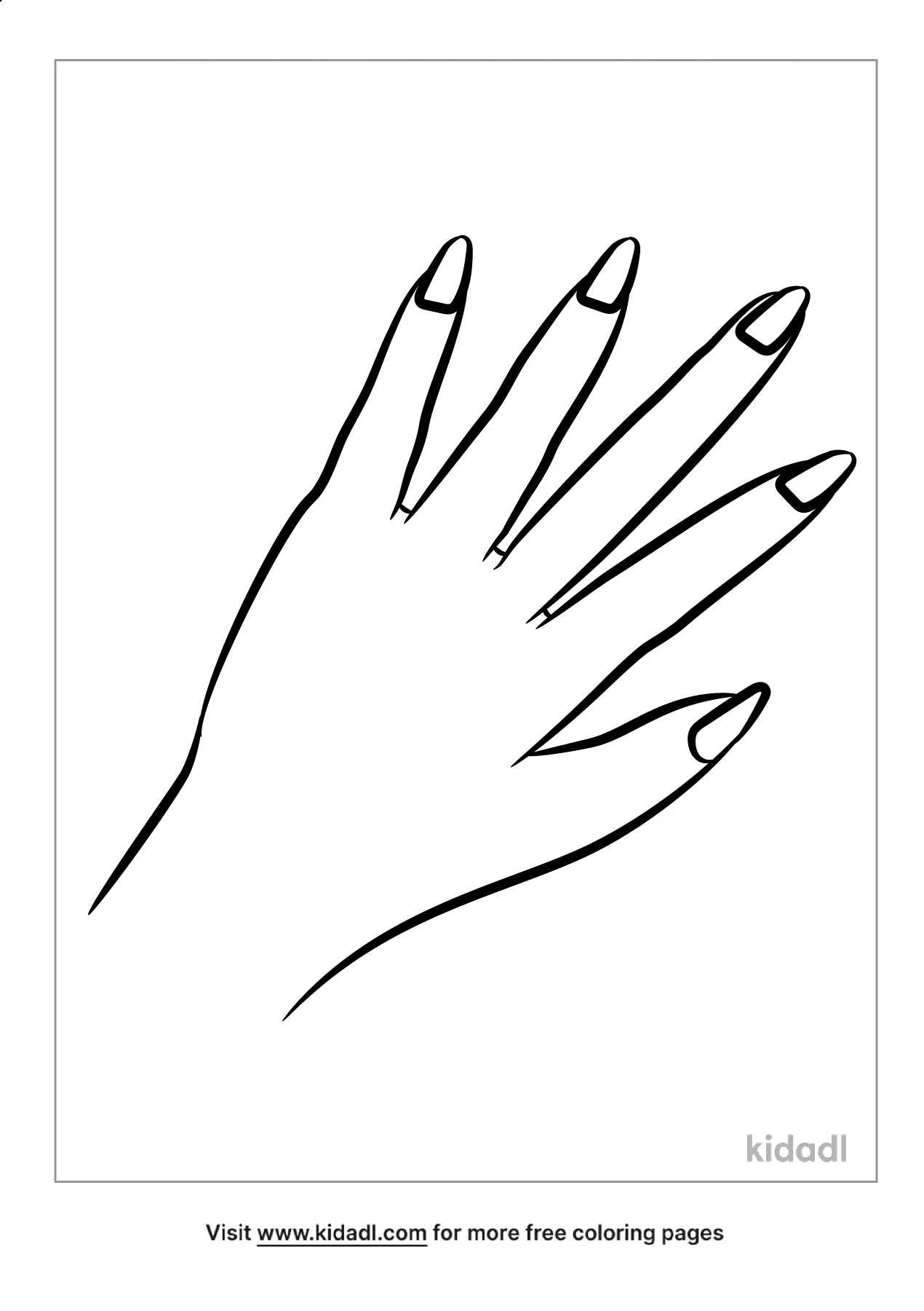 Free long fingernails coloring page coloring page printables